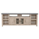 Lina TV Stand Media Cabinet | 93" Gray Slate Top | Cream Pine Wood