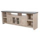 Lina TV Stand Media Cabinet | 93" Gray Slate Top | Cream Pine Wood