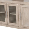 Lina TV Stand Media Cabinet | 93" Gray Slate Top | Cream Pine Wood