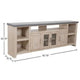 Lina TV Stand Media Cabinet | 93" Gray Slate Top | Cream Pine Wood