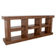Kima TV Media Console Table | 6 Open Shelves | 80" Top | Walnut Brown