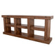 Kima TV Media Console Table | 6 Open Shelves | 80" Top | Walnut Brown