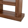 Kima TV Media Console Table | 6 Open Shelves | 80" Top | Walnut Brown