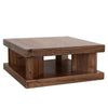 Kima Coffee Table | 42" Square Top with Wide Legs | Walnut Brown