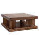 Kima Coffee Table | 42" Square Top with Wide Legs | Walnut Brown