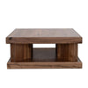 Kima Coffee Table | 42" Square Top with Wide Legs | Walnut Brown