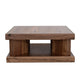 Kima Coffee Table | 42" Square Top with Wide Legs | Walnut Brown