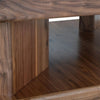 Kima Coffee Table | 42" Square Top with Wide Legs | Walnut Brown