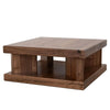 Kima Coffee Table | 42" Square Top with Wide Legs | Walnut Brown