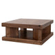 Kima Coffee Table | 42" Square Top with Wide Legs | Walnut Brown