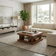 Kima Coffee Table | 42" Square Top with Wide Legs | Walnut Brown