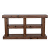 Kima TV Media Console Table | 4 Open Shelves | 60" Top | Walnut Brown