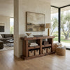Kima TV Media Console Table | 4 Open Shelves | 60" Top | Walnut Brown