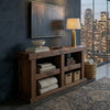 Kima TV Media Console Table | 4 Open Shelves | 60" Top | Walnut Brown