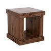 Kima Side End Table | 25" Square Top with Lower Shelf | Walnut Brown
