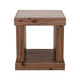 Kima Side End Table | 25" Square Top with Lower Shelf | Walnut Brown