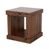 Kima Side End Table | 25" Square Top with Lower Shelf | Walnut Brown