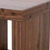 Kima Side End Table | 25" Square Top with Lower Shelf | Walnut Brown