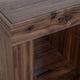 Kima Side End Table | 25" Square Top with Lower Shelf | Walnut Brown