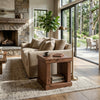 Kima Side End Table | 25" Square Top with Lower Shelf | Walnut Brown