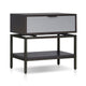 Kina Bedside Nightstand | 1 Drawer and Open Shelf | Espresso Gray Wood