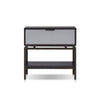 Kina Bedside Nightstand | 1 Drawer and Open Shelf | Espresso Gray Wood