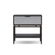 Kina Bedside Nightstand | 1 Drawer and Open Shelf | Espresso Gray Wood