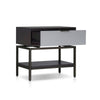 Kina Bedside Nightstand | 1 Drawer and Open Shelf | Espresso Gray Wood