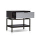 Kina Bedside Nightstand | 1 Drawer and Open Shelf | Espresso Gray Wood