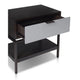 Kina Bedside Nightstand | 1 Drawer and Open Shelf | Espresso Gray Wood