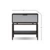 Kina Bedside Nightstand | 1 Drawer and Open Shelf | Espresso Gray Wood