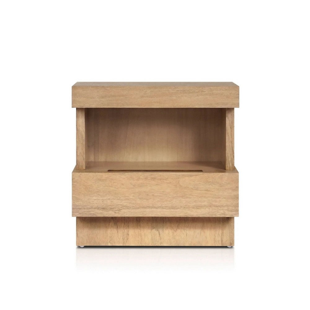 Koa Nightstand | 1 Drawer and Fixed Shelf | Modern Oak Brown