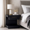 Joa Nightstand | 1 Drawer and Fixed Open Shelf | Modern Black