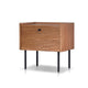 Noah Nightstand with 1 Drawer | Black Metal Legs | Chestnut Brown