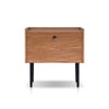 Noah Nightstand with 1 Drawer | Black Metal Legs | Chestnut Brown