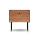 Noah Nightstand with 1 Drawer | Black Metal Legs | Chestnut Brown