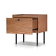 Noah Nightstand with 1 Drawer | Black Metal Legs | Chestnut Brown