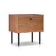 Noah Nightstand with 1 Drawer | Black Metal Legs | Chestnut Brown