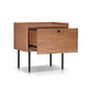 Noah Nightstand with 1 Drawer | Black Metal Legs | Chestnut Brown
