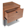 Noah Nightstand with 1 Drawer | Black Metal Legs | Chestnut Brown