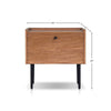 Noah Nightstand with 1 Drawer | Black Metal Legs | Chestnut Brown
