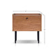 Noah Nightstand with 1 Drawer | Black Metal Legs | Chestnut Brown