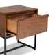 Rya Nightstand with 1 Drawer | Gray Metal Legs | Teak Brown
