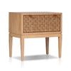 Rena Nightstand | 1 Drawer with Sea Grass Accent Front | Natural Brown