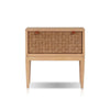 Rena Nightstand | 1 Drawer with Sea Grass Accent Front | Natural Brown