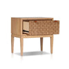 Rena Nightstand | 1 Drawer with Sea Grass Accent Front | Natural Brown