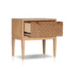Rena Nightstand | 1 Drawer with Sea Grass Accent Front | Natural Brown