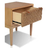 Rena Nightstand | 1 Drawer with Sea Grass Accent Front | Natural Brown