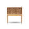 Rena Nightstand | 1 Drawer with Sea Grass Accent Front | Natural Brown
