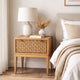 Rena Nightstand | 1 Drawer with Sea Grass Accent Front | Natural Brown